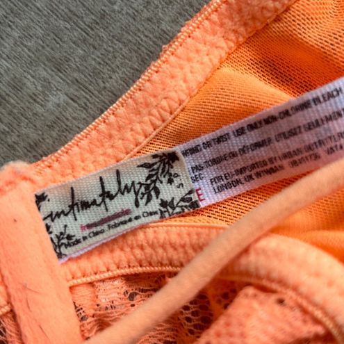 Free People Intimately Neon Orange Strappy Lace Bralette Mesh NWOT Small -  $14 - From Hannelore