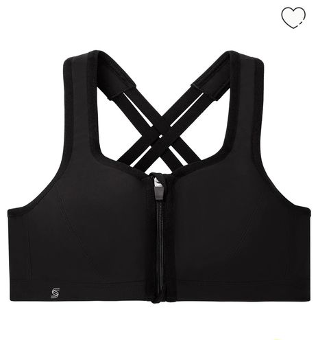 Glamorise Zip-Up Front-Close Wire-Free Sports Bra Black Size 42 G / DDDD -  $14 New With Tags - From jello