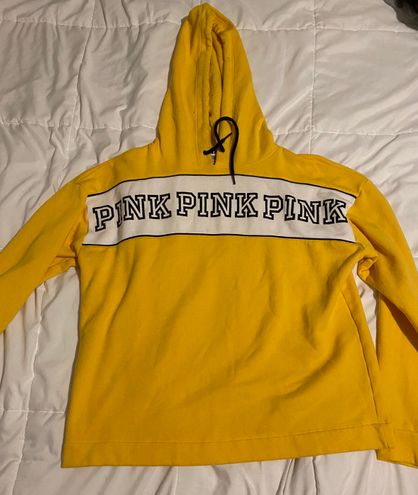 victoria secret pink hoodie yellow