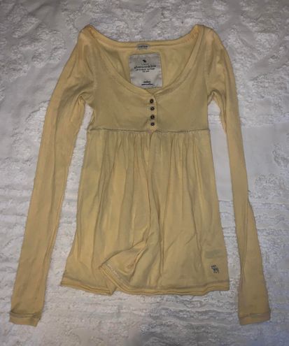 Fitch Yellow Long Sleeve Babydoll Shirt 
