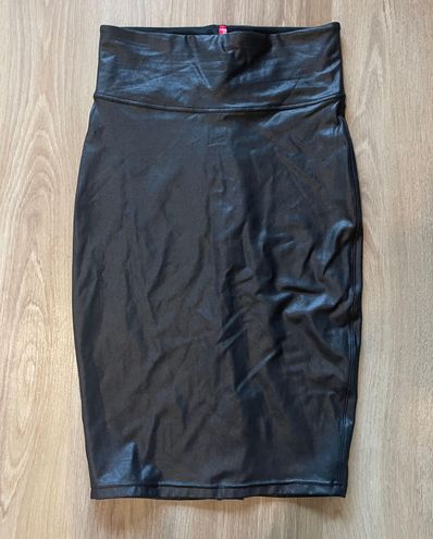 Spanx Faux Leather Pencil Skirt Black