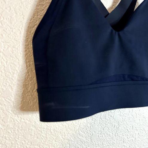 Brooks Drive Interlace Run Bra Navy Womens Size 32 C / D Blue