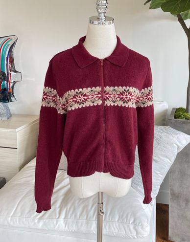 NEW NWT BRANDY MELVILLE 1/4 ZIP UP PULLOVER KNIT SWEATER Womens ONE SIZE Red