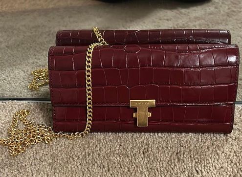 Tory Burch CROC EMBOSSED CROSSBODY BAG Red - $152 - From Number