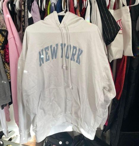 Brandy Melville New York Hoodie White - $55 - From cassidy