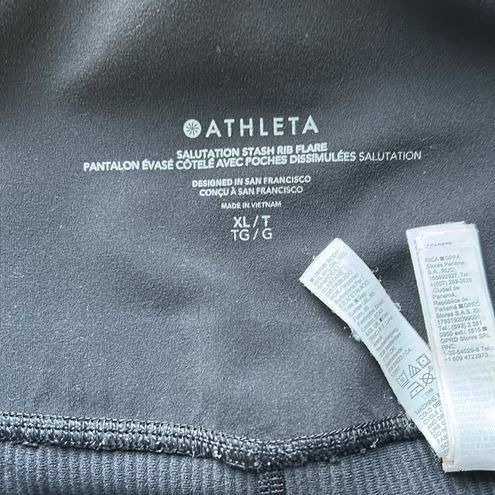 Athleta Salutation Stash Rib Flare Black Stretch Legging Pant UPF Sz XL  (Tall) - $40 - From Andrea