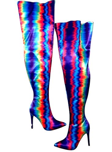 Thigh High Rainbow LV boots | notoriously-fitted