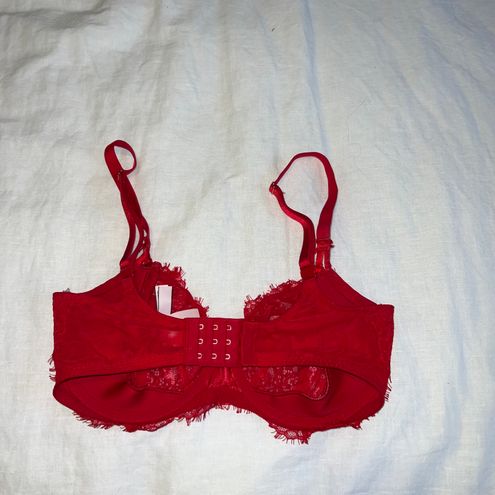 Victoria's Secret Dream Angels Unlined Lace Balconette Bra Red Size L - $14  (72% Off Retail) - From Erin