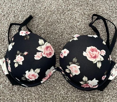 Victoria's Secret, Intimates & Sleepwear, Nwt Victorias Secret Black Lace  Floral Embroidered Open Cup Push Up Bra 32dd