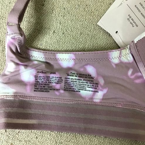 Auden Orchid leaves lavender and white Wirefree push-up Bra Size 34A Purple  - $19 New With Tags - From Monica