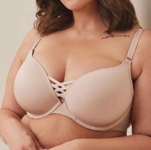Torrid 360 Back Smoothing Push Up XO Plunge Bra 40D Beige Nude Tan Size 40 D  - $24 - From Ksenia