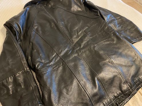 Vintage Black Genuine Leather Jacket Size XXL - $25 (66% Off