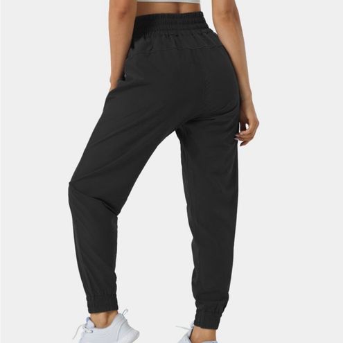 Halara NWT High Waisted Elastic Waistband Casual Joggers Black