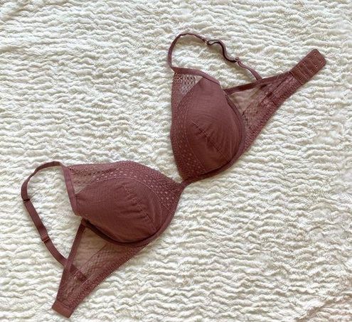 Victoria's Secret NWOT Incredible Lightly Lined Plunge Bra Underwire Lace  32DDD Brown Size 32 F / DDD - $21 - From Ksenia