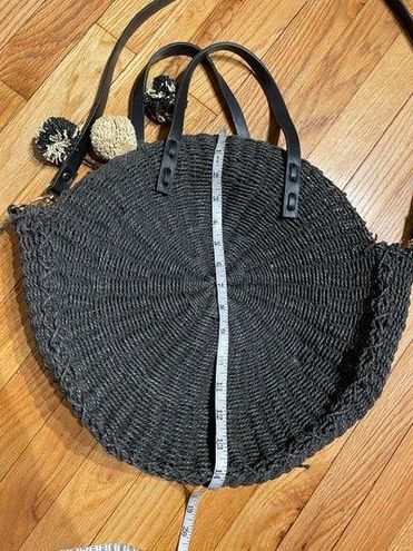 Zara round straw tote bag