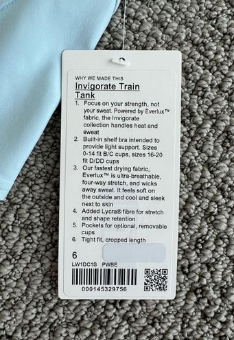 Lululemon Powder Blue Invigorate Tank Size 6 - $40 (41% Off Retail) New  With Tags - From Taylor