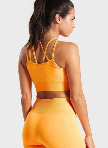 Gymshark Neon Orange Ultra Seamless Strappy Asymmetrical Workout Sports Bra  Size M - $30 - From Karena