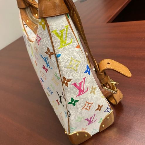 Louis Vuitton Boulogne Monogram Murakami White Multicolor Leather