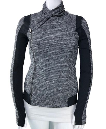 Lululemon Bhakti Asymmetrical Zipper Jacket. Pique Gray/Black