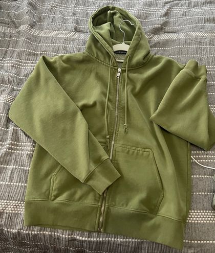 Authentic Brandy Melville Army Green Zip Up Christy Hoodie, Women's  Fashion, Coats, Jackets and Outerwear on Carousell