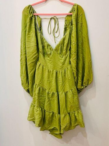 Danny Long Sleeve Mini Dress Green