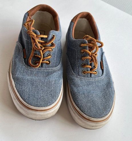 Vans TC6D Canvas Blue Denim Shoes Flats Lace Up Wo Size undefined - $27 -  From weilu