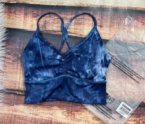 Gymshark Elevate Longline Sports Bra - Lakeside Blue Spray Dye