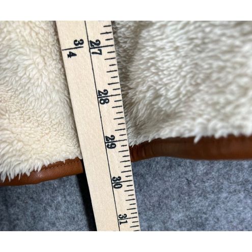 Torrid Sherpa Pu Trim Zip Front Collared Kimono Jacket Ivory 0 L 12 #B69795