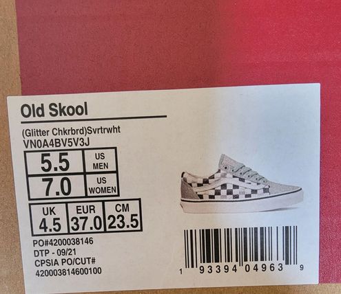 Vans Old Skool Glitter Checkerboard (Women's) - VN0A4BV5V3J - US