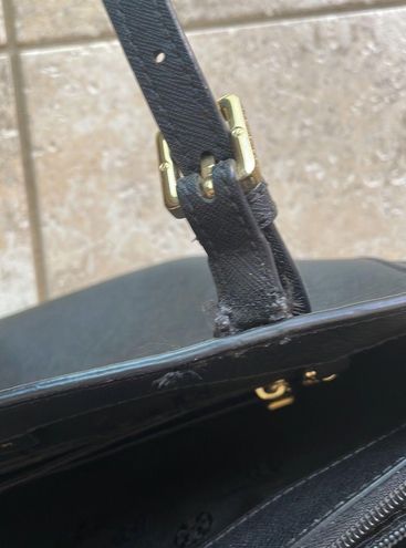 Tory Burch Black Emerson Small Saffiano Leather Buckle Tote - $165