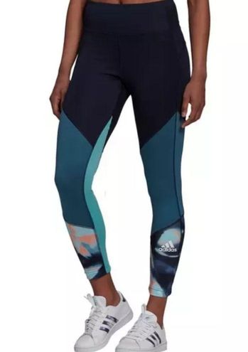 Adidas Navy Feel Brilliant AEROREADY You For You 7/8 Leggings Size