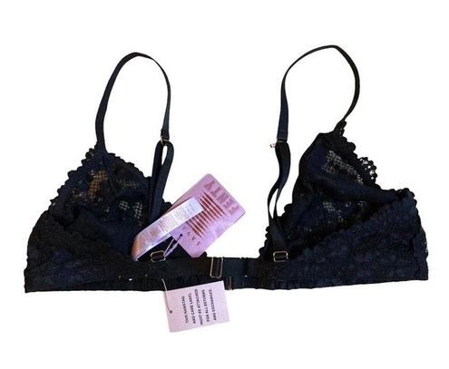 Romantic Corded Lace Front-Closure Bralette in Purple