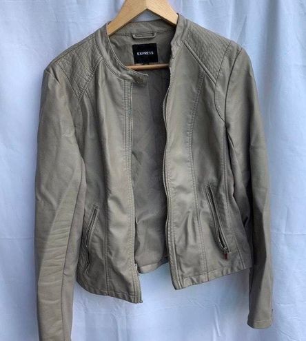 taupe leather jacket