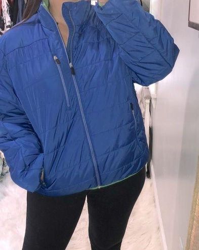 Lands'End PrimaLoft size large blue puffer jacket - $34