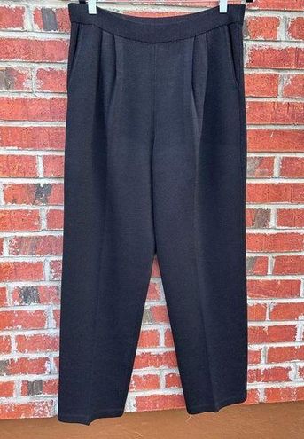 St. John Basics Black Pleated Front Santana Knit Pant sz 4