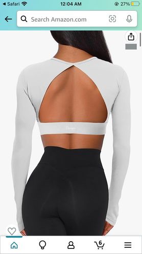 Danysu Open Back Crop Top Long Sleeve