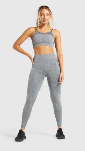 Gymshark Flex High Waisted Leggings - Charcoal Marl/ Dusky Pink 2