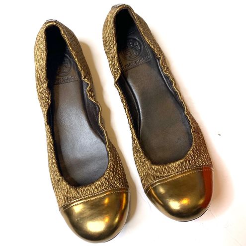 Tory Burch bronze Anne-Marie round toe flats Size 8 Gold - $117 (48% Off  Retail) - From Vivi