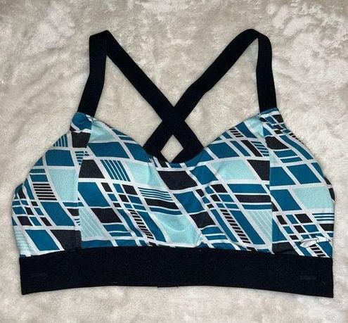 Brooks Uprise Crossback Sports Bra, teal and black, size Large - $19 - From  Jennifer