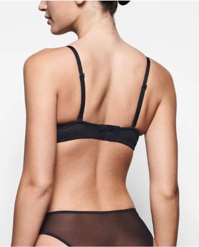 Ultrafine Mesh Strapless Underwire Bra In Onyx