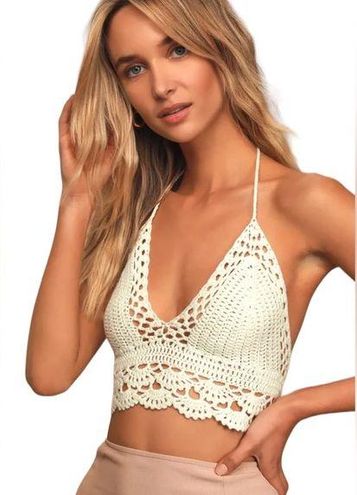 Cute Ivory Top - Crochet Crop Top - Crochet Halter Top - Lulus