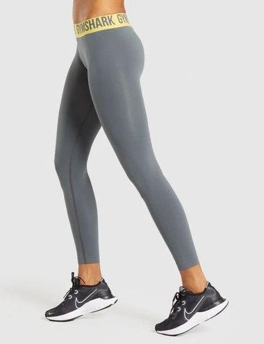 Gymshark Fit Charcoal Gray & Yellow Seamless Athletic Leggings S - $45 New  With Tags - From Lily