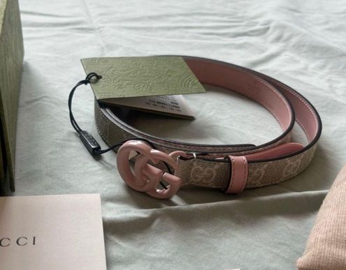 Gucci: Brown Thin GG Marmont Belt