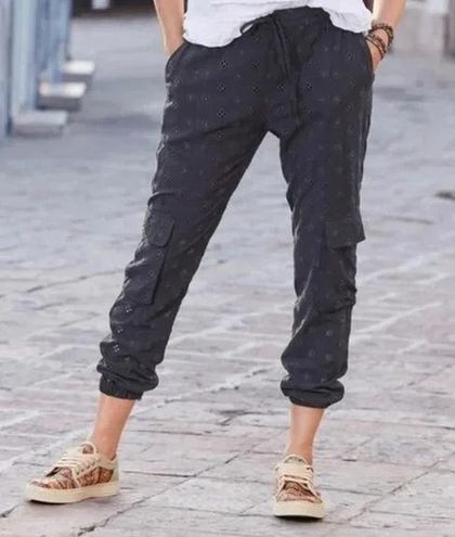 By Anthropologie Eyelet Cargo Joggers