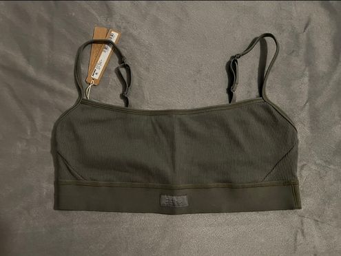 SKIMS Cotton Rib Scoop Bralette Green Size M - $30 (16% Off Retail