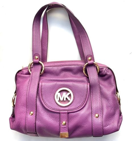 michael kors fulton satchel purple