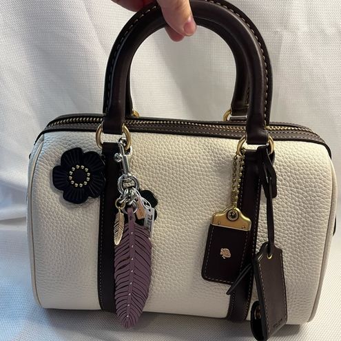 Coach Lavender Leather & Gold Feather Charm,Silver Hardware Purse/Bag Charm  NWT - $119 - From Olivia