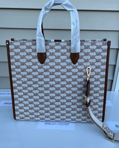 Michael Kors Mirella Large Striped Logo Tote Bag