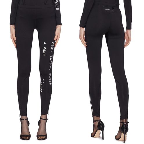 Alexander Wang Zip Cuff Credit Card Print Scuba Jersey leggings in