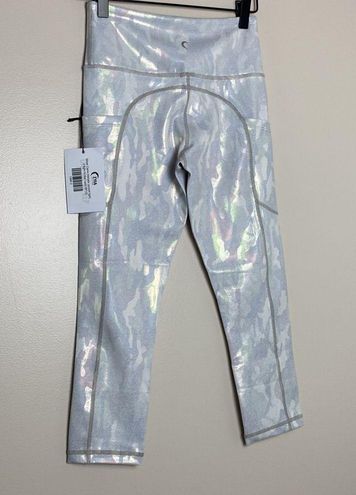 Zyia New Silver Camo Metallic Pocket Light N Tight Hi-Rise Capri 20” Size 2  - $20 New With Tags - From D